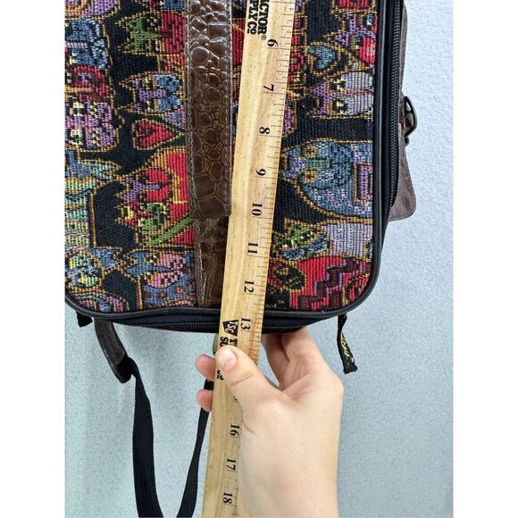 Laurel Burch Womens Multicolor Cat Faces Travel Cosmetic Makeup Train Case - Picture 9 of 12